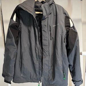 Spyder Men's Charcoal and Black Ski Jacket